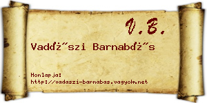 Vadászi Barnabás névjegykártya