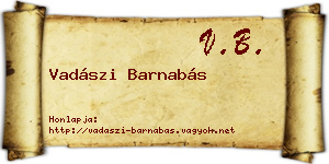 Vadászi Barnabás névjegykártya