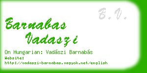 barnabas vadaszi business card
