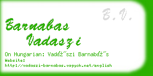 barnabas vadaszi business card